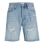 Lys Blå Ripped Denim Shorts