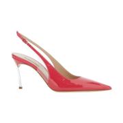 Rosa Slingback Pumps med høj hæl