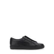 Sorte Læder Slip-On Sneakers