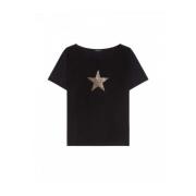 Flydende Jersey T-shirt med Strass-detaljer