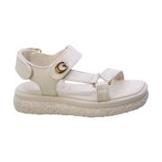 Beige vegansk sandal med spænde rem