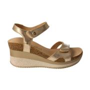 Gylden Metallic Kile Sandal til Kvinder