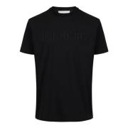 Sort carry-over bomulds T-shirt med institutionelt logo broderi