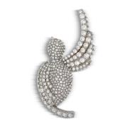 Rhinestone og palladium Svalen broche