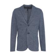 Blåt Linned Blazer Elegant Design