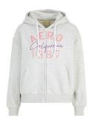 AÉROPOSTALE Sweatjakke  grå-meleret / mørkelilla / lys pink / hvid