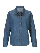 heine Bluse  blue denim / gylden gul