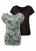 LASCANA Shirts  grå / græsgrøn / sort