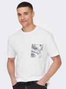 Only & Sons Bluser & t-shirts 'Perry'  sort / hvid-meleret