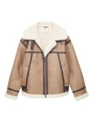 Pull&Bear Overgangsjakke  creme / choko / lysebrun