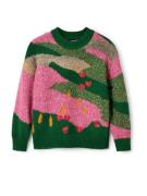 Desigual Pullover 'FRANKIE'  mørkegrøn / grøn-meleret / lys pink / rød