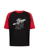 HUGO Bluser & t-shirts 'Dilife'  rød / sort / hvid