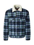 LEVI'S ® Overgangsjakke 'Vintage Fit Sherpa Trucker'  smaragd / lilla / sort / hvid