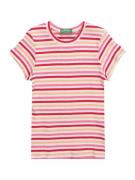 UNITED COLORS OF BENETTON Bluser & t-shirts  abrikos / hindbær / hvid
