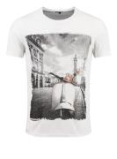 Key Largo Bluser & t-shirts 'MT ROMA'  grå / orange / sort / hvid