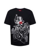 HUGO Bluser & t-shirts 'Dacifico'  lysegrå / rød / sort