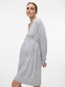 Vero Moda Maternity Kjole 'BERTA PIA'  røgblå / hvid