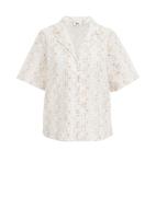 WE Fashion Bluse  beige / hvid