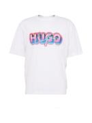 HUGO Bluser & t-shirts 'Nillumi'  turkis / lyserød / hvid