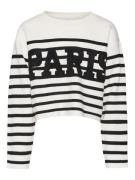 Vero Moda Girl Pullover 'ARIAPARIS'  ecru / sort