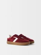 Bershka Sneaker low  burgunder / hvid