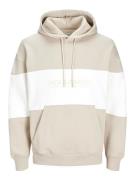 JACK & JONES Sweatshirt 'JJELegacy'  sand / hvid