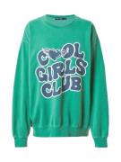 Nasty Gal Sweatshirt 'Cool Girls Club'  jade / mørkegrøn / hvid