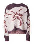 VERO MODA Pullover 'VMMADISON'  rustbrun / blomme / lys pink / hvid