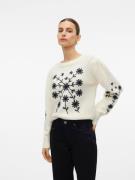 VERO MODA Pullover 'VMGaia'  ecru / sort