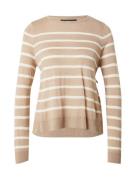 VERO MODA Pullover 'NOVA'  mørkebeige / hvid