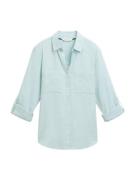 TOM TAILOR Bluse  aqua / offwhite