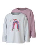 NAME IT Bluser & t-shirts 'Veen'  safir / gammelrosa / sort / hvid