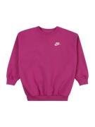 Nike Sportswear Sweatshirt 'Club Fleece'  fuchsia / hvid