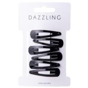 Dazzling Hår 6-pack Barettes Black