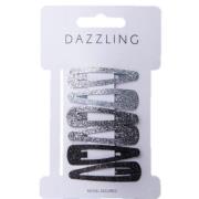 Dazzling Hår 6-pack Barettes Glitter