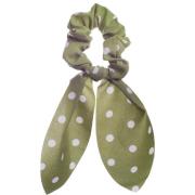 Dazzling Scrunchie Tail Green With White Dots