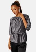 Happy Holly Perline puff sleeve top Silver 44/46