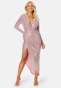 John Zack Sequin Rouch Maxi Dress Rose Pink XS (UK8)