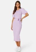 BUBBLEROOM Linnelle knitted puff sleeve dress Lilac XL