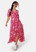 Happy Holly Ellinor long dress Coral red / Patterned 44/46