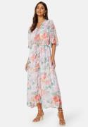 BUBBLEROOM Summer Luxe Frill Maxi Dress Pink / Floral S