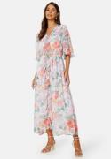 BUBBLEROOM Summer Luxe Frill Maxi Dress Pink / Floral M