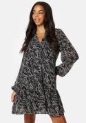 Object Collectors Item Objmila Gia L/S Dress Black AOP:Sandshell 34