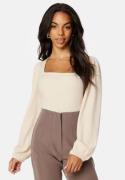 BUBBLEROOM Miriam Balloon Sleeve Top Light beige L