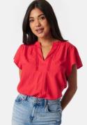 VILA Vinensa V-Neck S/S top Red 34