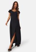 Happy Holly Structure Maxi Slit Dress Black 36/38
