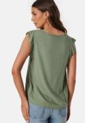 Pieces Pcnya SL V-Neck Top Hedge Green XS