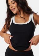 BUBBLEROOM Contrast Rib Tank Top Black S