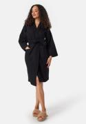 BUBBLEROOM Bonnie Cotton Waffle Robe Black L/XL