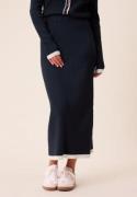 Happy Holly Contrast Knitted Midi Skirt Navy/Cream 40/42